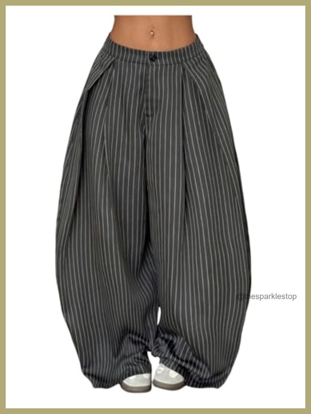 Pleated Wide Leg Cargo Pants High Waist Baggy Y2K